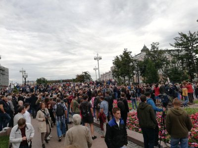 Встреча независимых кандидатов в Мосгордуму с избирателями в центре Москвы. Онлайн